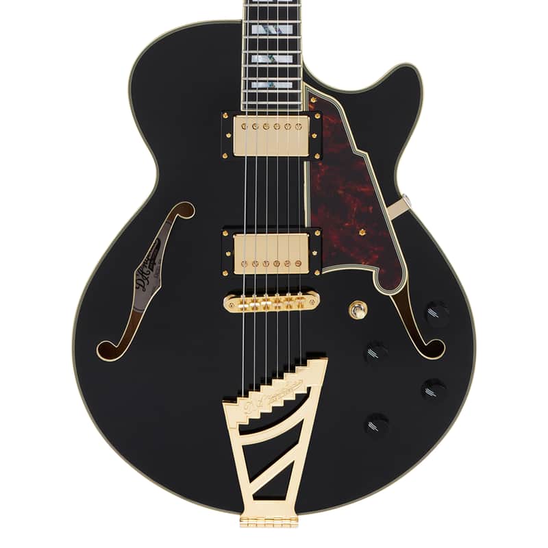 D'angelico Excel SS w/ Stairstep Tailpiece - Solid Black - B-Stock image 1