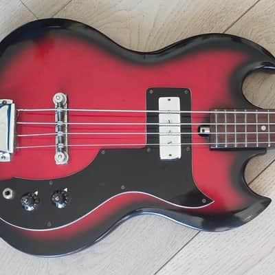 Teisco SG BASS 24" 1960s redburst image 6