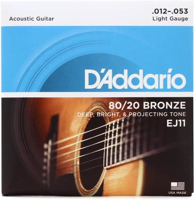 D'Addario EJ11 80/20 Bronze Acoustic Guitar Strings Light 12-53 image 1