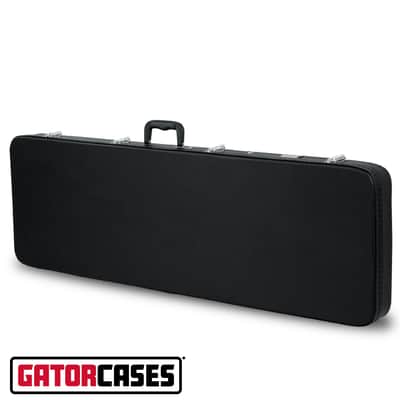 Gator Cases Hard-Shell Wood Case for Electric Bass Guitars; Fits Fender Precision/Jazz Bass, & More (GWE-BASS),Black image 1