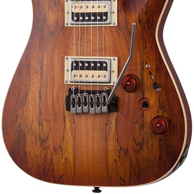 Schecter C-1 Exotic Spalted Maple Satin Natural Vintage Burst image 1