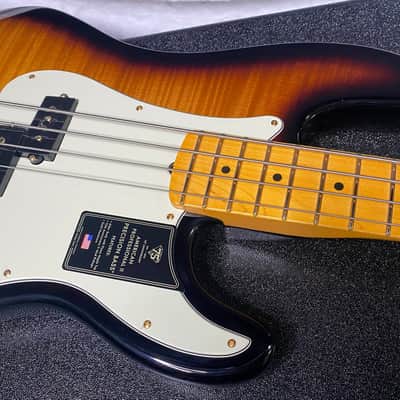 NEW! Fender 75th Anniversary American Professional PJ Bass - 2-Color Sunburst - Flame Top - 9.3lbs - Authorized Dealer - G06680 image 2