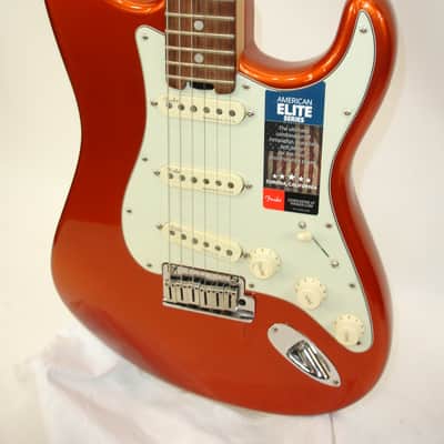 Fender American Elite Stratocaster Electric Guitar Rosewood Fingerboard, Autumn Blaze Metallic image 3