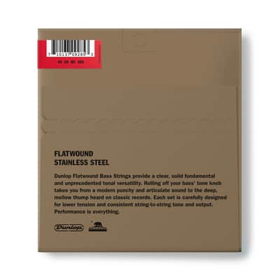 Dunlop Flatwound Stainless Steel Bass Guitar Strings; gauges 45-105 image 2