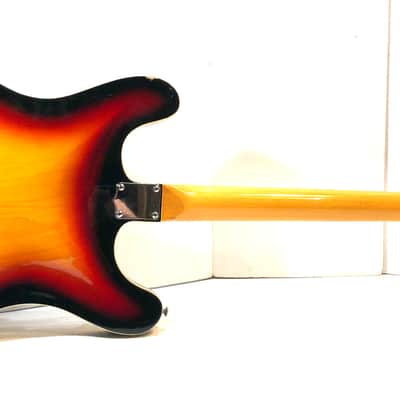 Royal Artist funky old vintage hollowbody bass guitar moserite influenced japanese bizarre Bruno 1960s Sunburst image 9