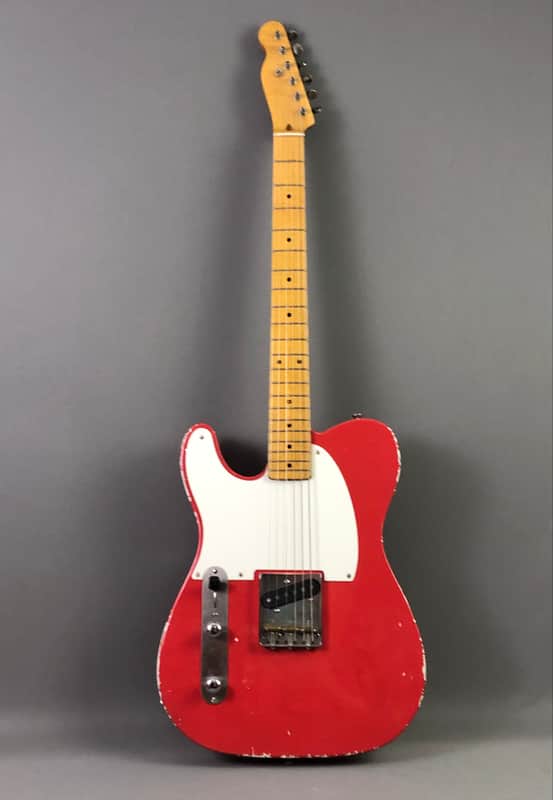 LEFTY! Vintage Boutique Custom Relic TL51 Nocaster Fiesta Red Nitro Lacquer Tele Guitar 1/4 Sawn Made in USA Klein Pickup 7 lb HSC image 1