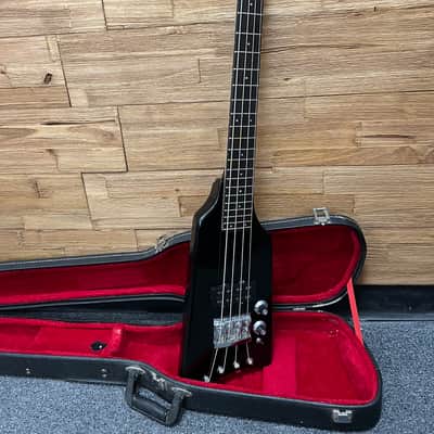 Hondo Alien Headless 4- string bass 1980's -Duke Copy  Black 30.5" scale  w/OHSC image 1