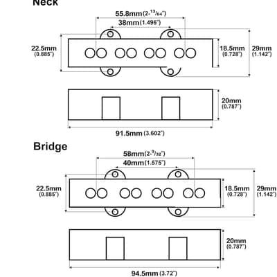 Neck and Bridge Pickups Set Vintage Tone for 4-string image 2