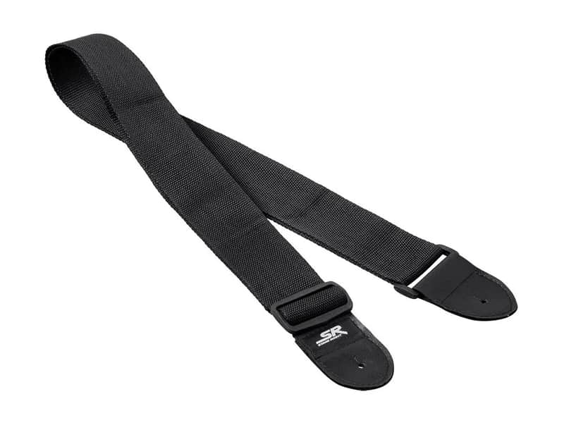 New Monoprice Guitar Strap - 2 Inch - Black With Synthetic Leather Ends image 1