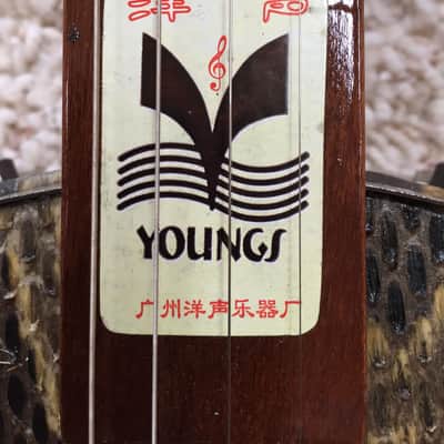 Vintage Chin Chin 4 string Banjo with Snake Skin Head image 10