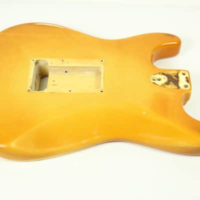 1973 Fender Stratocaster Body Olympic White 4.5lbs Nicotine Yellow 1970's Vintage Strat image 14