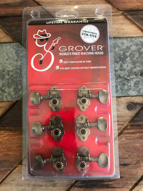 Real Life Relics Grover Aged Nickel Original Sta-Tite Tuners V98N    [Z1] image 1
