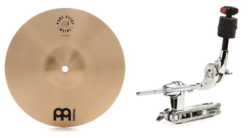 Meinl Cymbals 10 inch Pure Alloy Splash Cymbal Bundle with Tama MCA63EN Cymbal Clamp with Boom Arm image 1