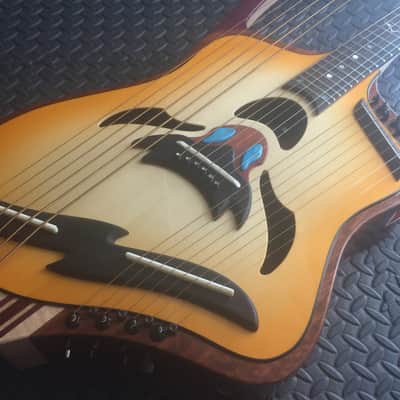 Extraordinary Near Mint Virtuoso Custom Telesis Bespoke 20 String Electro-Acoustic Harp Guitar image 2