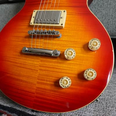 1995 Epiphone Les Paul LP 300 w/ Pearly Gates Samick Factory Cherry Sunburst w/ hard case image 3