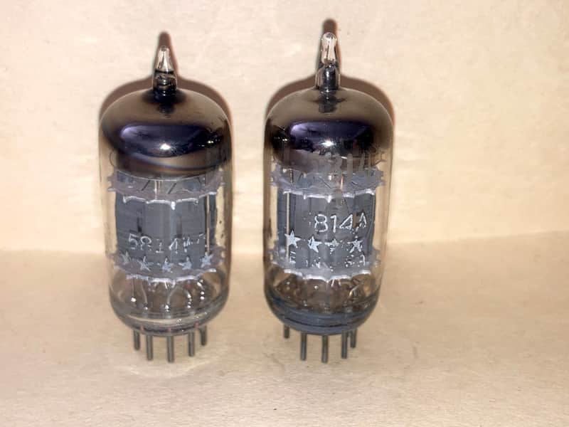 GE 5814A 12AU7 ECC82 5 Star Triple Mica Tubes, Matched Pair, NOS Testing image 1