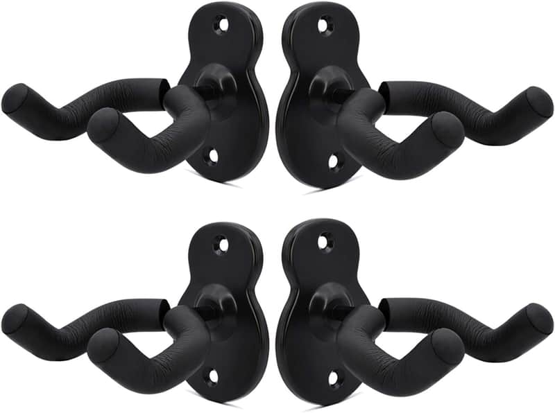 Guitar Wall Hangers, Guitar Hanger Wall Mount 4 Pack Wall Stands Holders Hooks- Home and Studio Guitar Keeper image 1