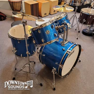 Ludwig Accent 5 Piece Drumset - Blue Sparkle, 20" Bass Drum, with Hardware, Cymbals image 3