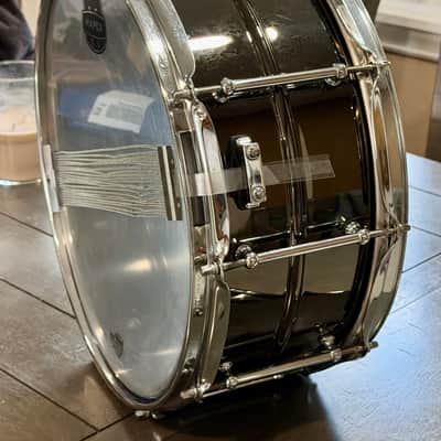 Pork Pie PP6514BB Big Black Brass 6.5x14" Snare Drum with Tube Lugs 2010s - Black Nickel Over Brass image 4