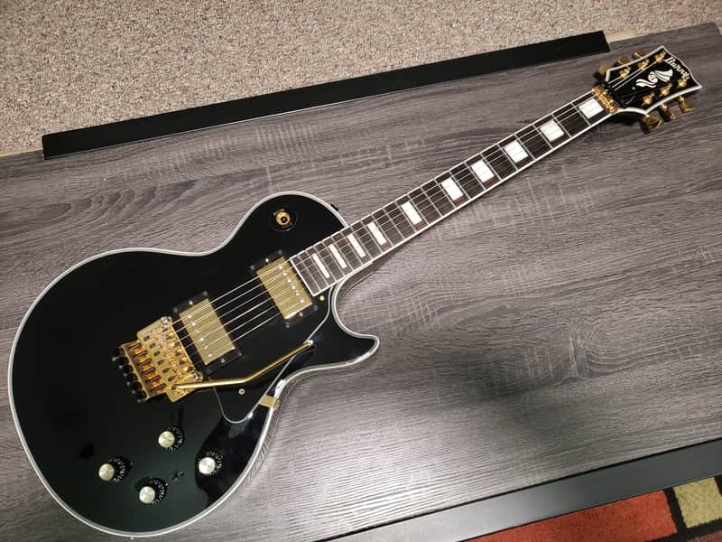 Burny Les Paul Cstom with Floyd Rose 2000's - Black image 1