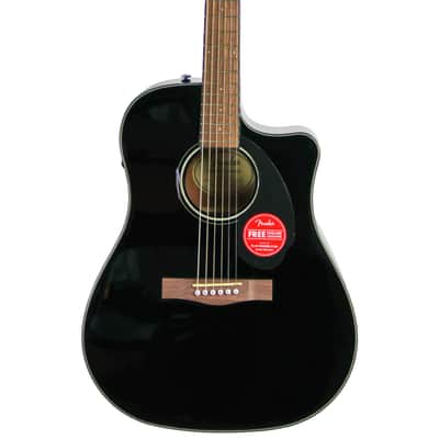 Fender CD-60SCE Solid Top Dreadnought Acoustic-Electric Guitar - Black image 1