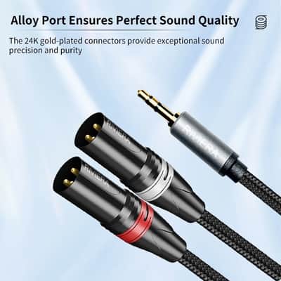 Immagine 3.5mm TRS Stereo to Dual XLR Male Y-Splitter Audio Cable – Low Noise - 8