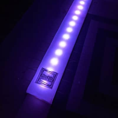 LED Guitar Strap Handmade White One Button Control Rechargeable image 2