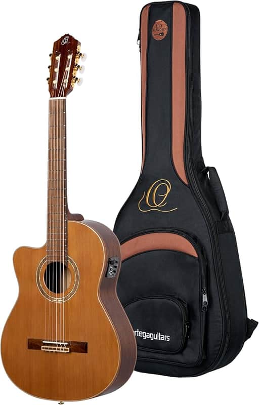 Ortega RCE159MN-L Performer Series Solid Cedar Top Mahogany Neck Cutaway Nylon 6-String Classical Acoustic-Electric Guitar w/Gig Bag For Left Hand Player image 1