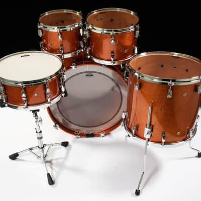 Yamaha Absolute Hybrid Maple 5pc 10/12/14/16/22 Orange Sparkle image 3