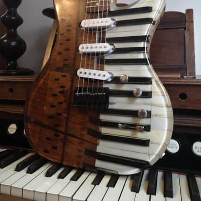 Old Upright Piano Key Resin Guitar image 8