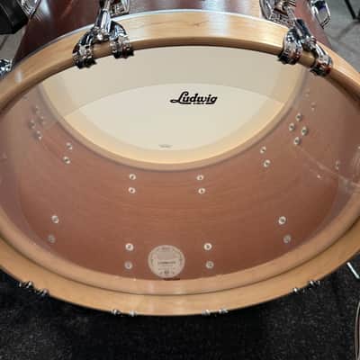 Ludwig Legacy Mahogany 3-Piece FAB 13/16/22 Drum Kit Set in Vintage Mahogany with Satin Natural Hoops image 16