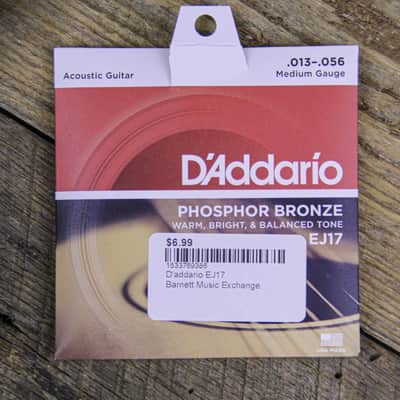 D'Addario EJ17 Medium Phosphor Bronze Acoustic Strings 13-56 image 2