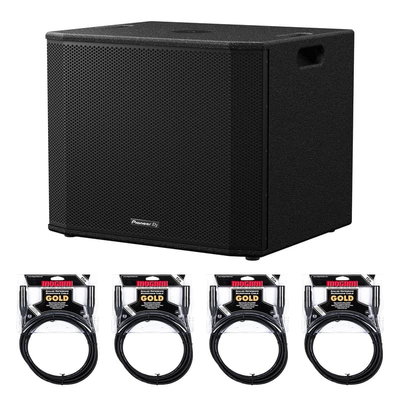 Pioneer DJ XPRS1182ST 18" Active Subwoofer Bundle with Mogami Gold XLR Cables image 1