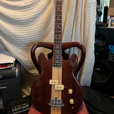 vantage  vs600b bass guitar 80's brown image 1