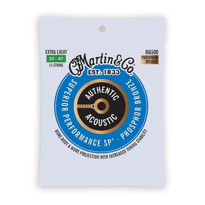 Martin Authentic Acoustic SP Phosphor Bronze 12 String Guitar Strings (.010 - .047)