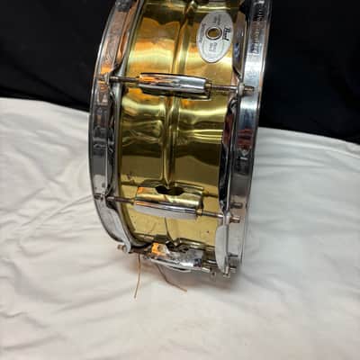 Remo Pearl Custom Alloy SensiTone SNARE Drum Coated Ambassador - Brass Shell - Used image 5