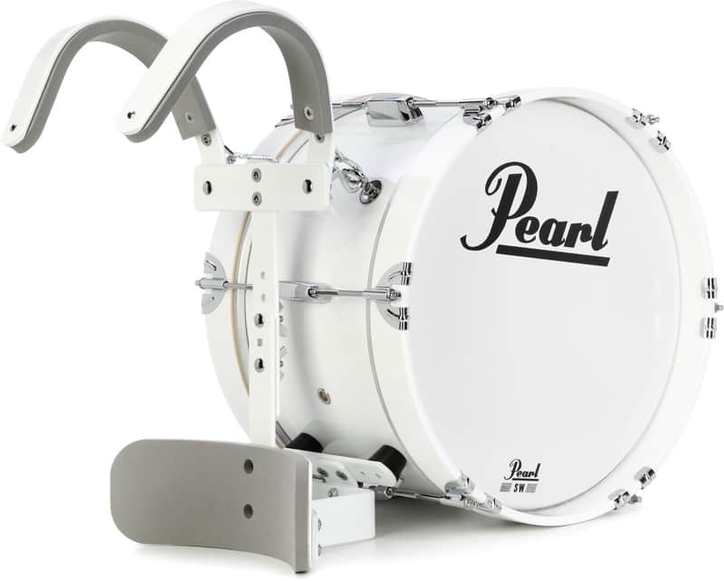 Pearl Jr. Marching Series Bass Drum - 8 inches x 14 inches Pure White image 1