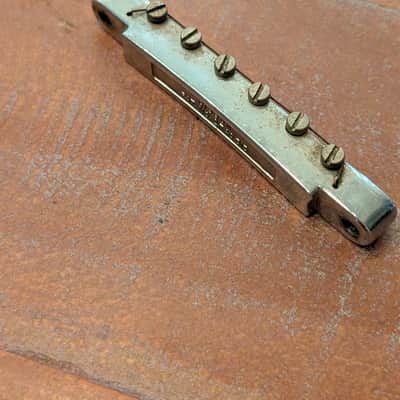 Gibson ABR-1 Nylon Saddle Guitar Bridge Vintage 1960s Chrome Very Clean! image 5