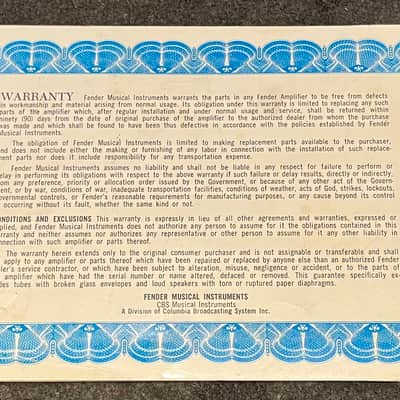 Fender Amplifier Operators Guide Pamphlet CBS Mid-60’s image 5