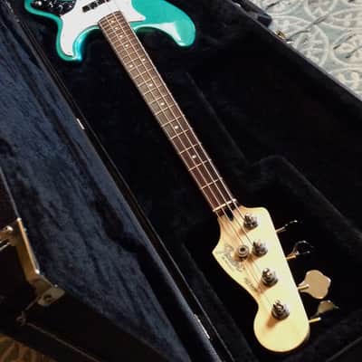 1993 Fender American Standard Longhorn Jazz Bass Metallic Caribbean Mist  With AVRI Hard Case! RARE image 3