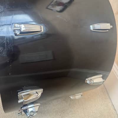 Ludwig Vintage 22” x 14” Bass Drum Shell w Lugs 70s - Black Cortex image 15