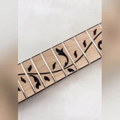 25.5" Electric Guitar Neck Maple 22 Frets Maple Fretboard Bolt-On Inlay Unfinished image 2
