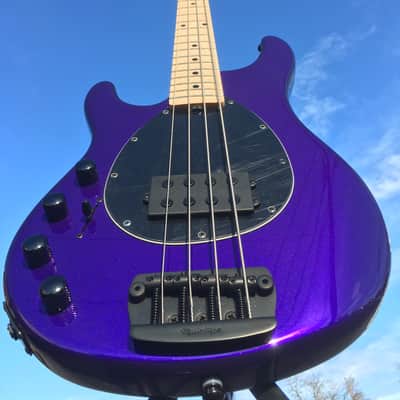 Ernie Ball Music Man Sterling Firemist Purple/Maple Left Handed 4-String Electric Bass w/ Case image 1