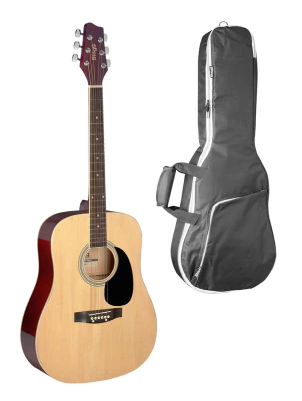 Stagg 1/2 Size Kids Real Natural Acoustic Guitar w/ Padded Gig Bag image 1