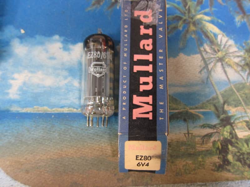 NOS 1962 Mullard EZ80 6V4 Rectifier Tube, Blackburn England, D Getter, Tested, NEW, EX Performance 1962 image 1