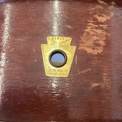 Ludwig No. 491 Pioneer 5x14" 6-Lug Snare Drum with Keystone Badge 1968 - 1969 - Mahogany Lacquer image 2