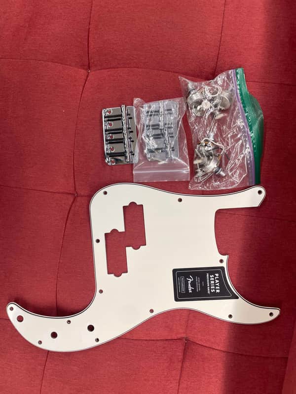 Fender Player Series P Bass Parts Pickguard, 2 Bridges and Pots image 1