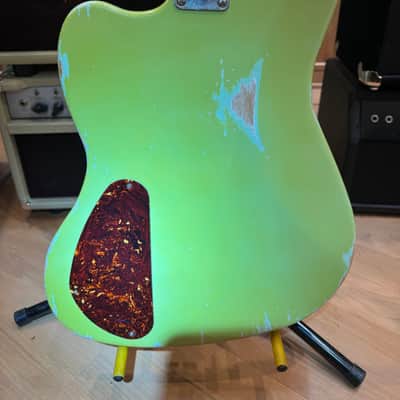 Fender-Wolf Jazzmaster 2020, Maui Green, USA, 7 Lbs 15 oz. Hand wound Alnico, killer “C” neck, tortoise guard, Kluson Tuners and you’ll love this one! image 5