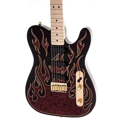 Fender James Burton Telecaster Electric Guitar Red Paisley Flames image 3
