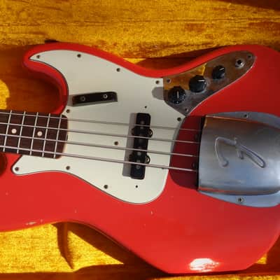 Fender Cunetto Custom Shop Jazz Bass 1996 Aged Fiesta Red image 2